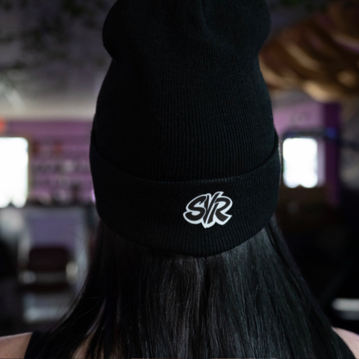 LUV BOMB COLLECTION Pierced Beanie Black