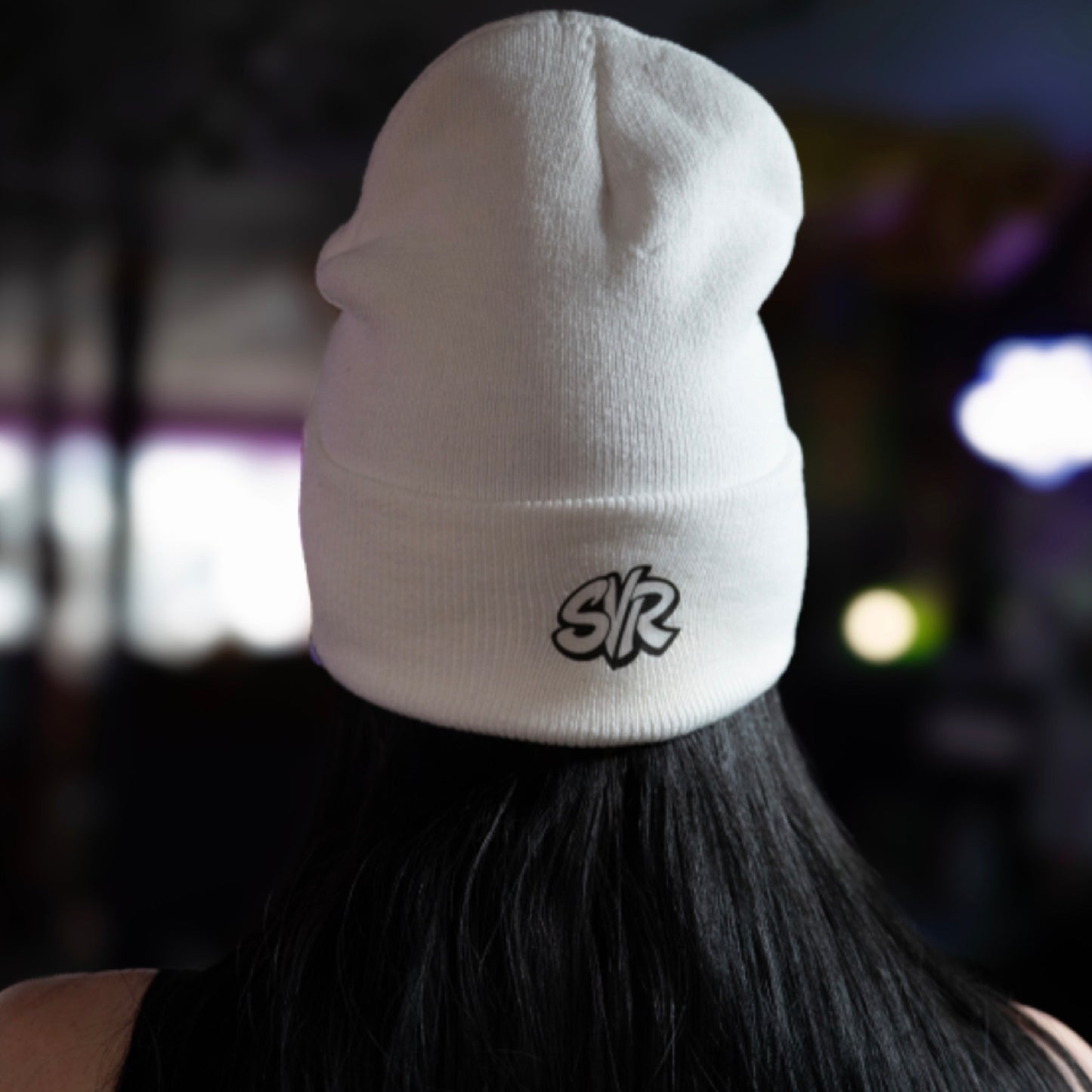 DEVIL DUCK Pierced Beanie White