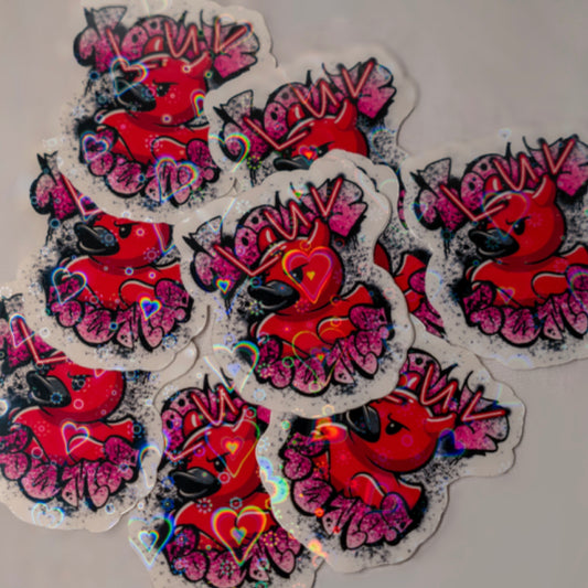 HOLOGRAPHIC "DEVIL DUCK" STICKER